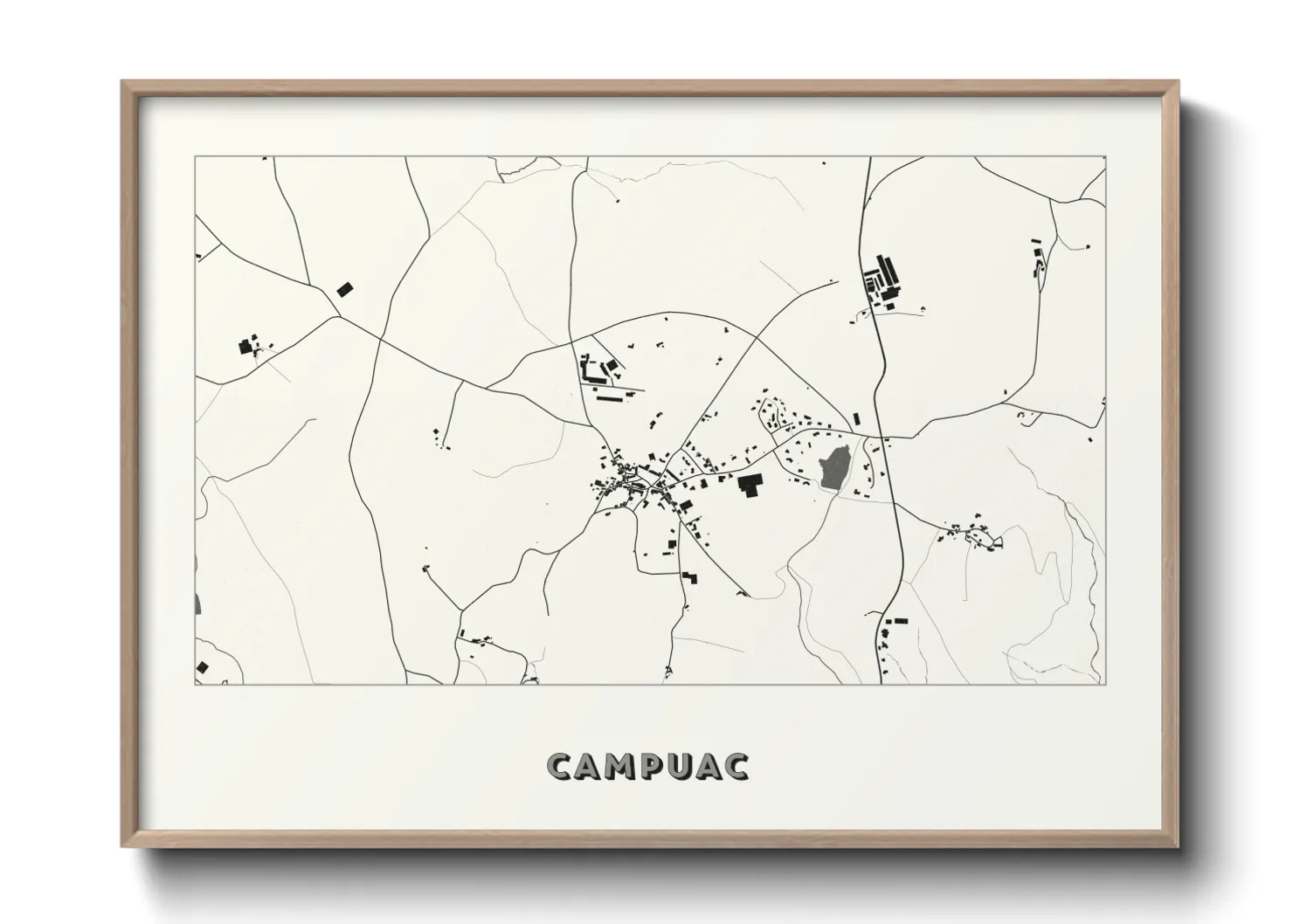 Une affiche de carte sur Campuac