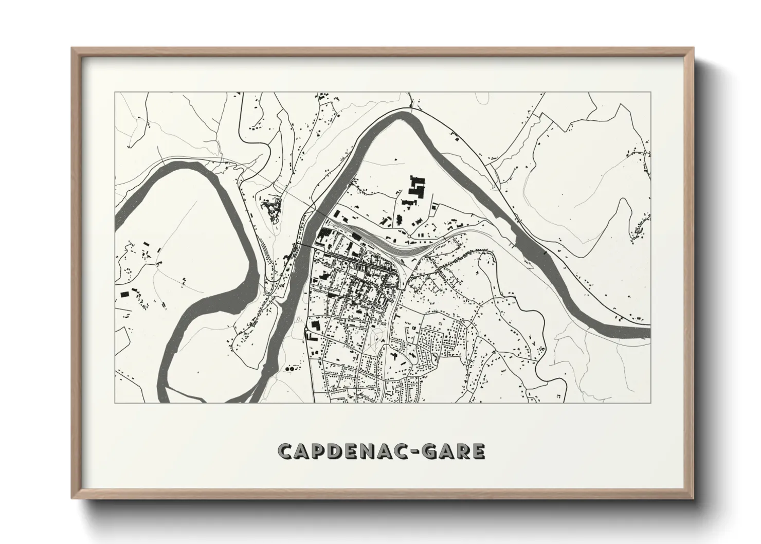 Une affiche de carte sur Capdenac-Gare
