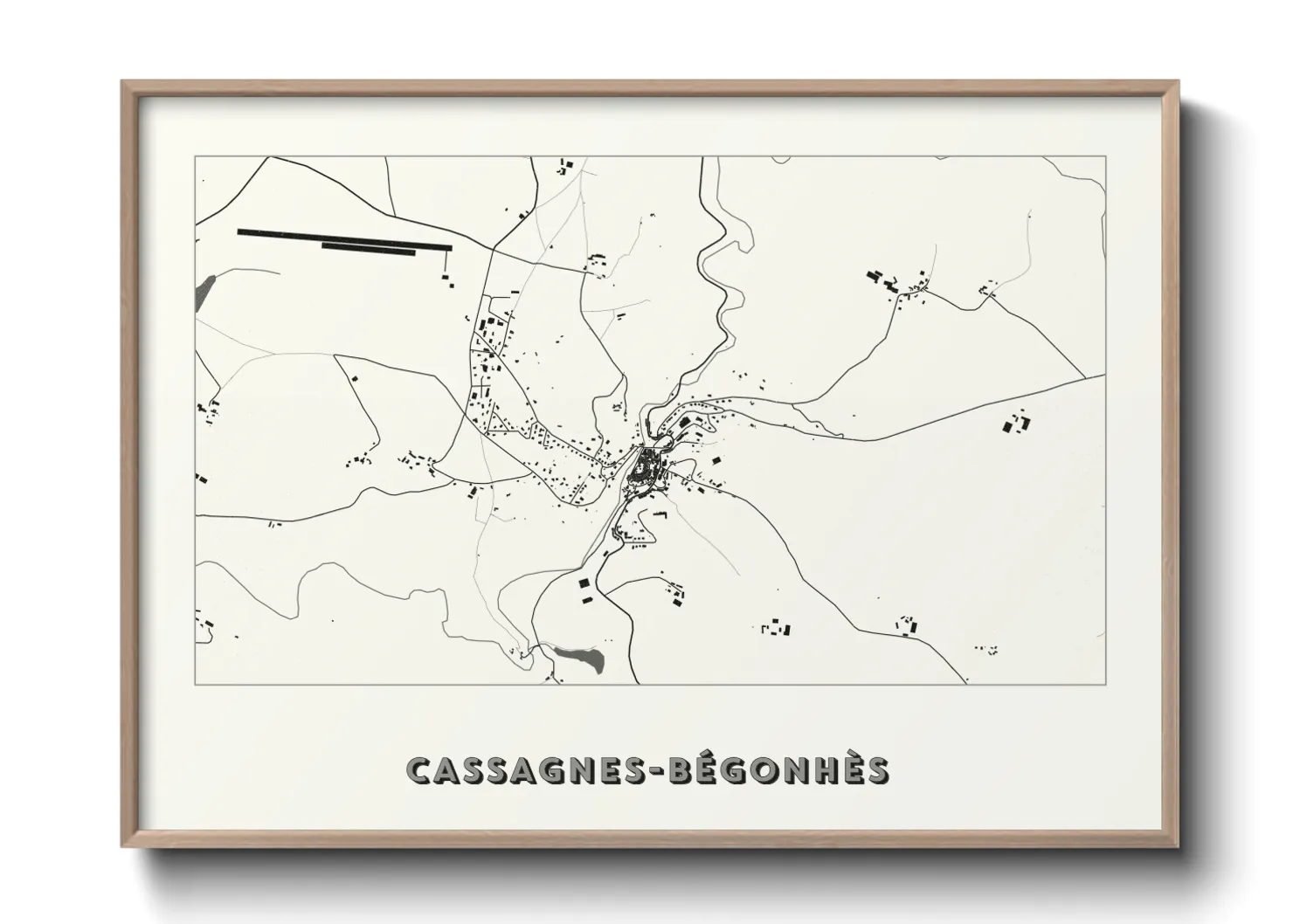 Une affiche de carte sur Cassagnes-Bégonhès