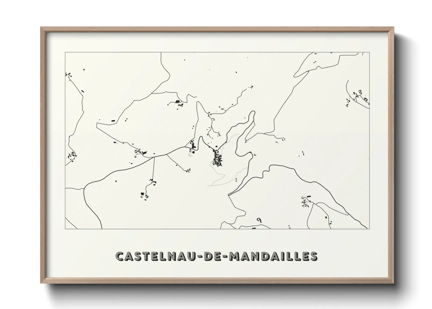 Une affiche de carte sur Castelnau-de-Mandailles