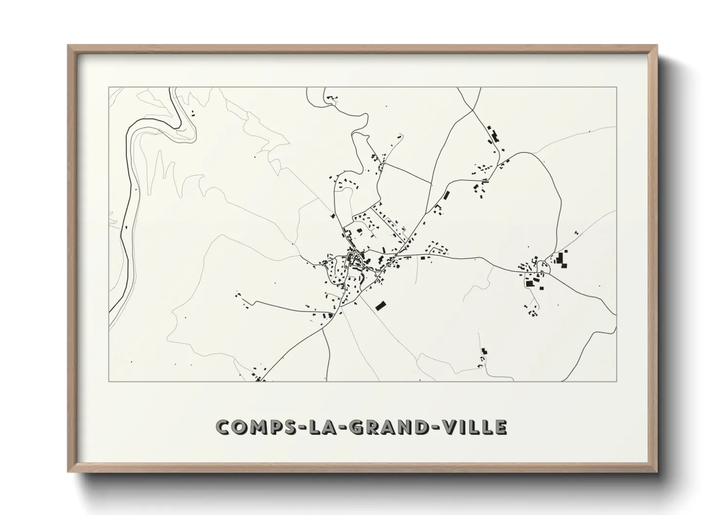 Une affiche de carte sur Comps-la-Grand-Ville