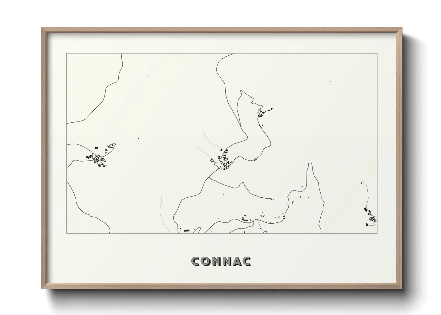 Une affiche de carte sur Connac
