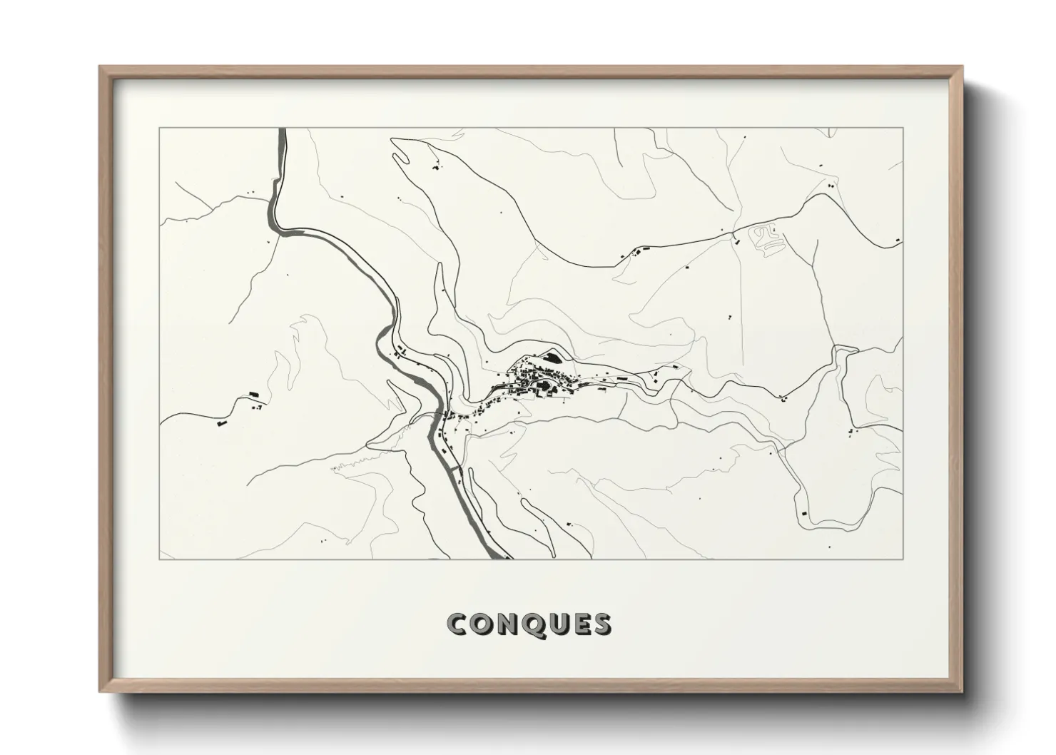 Une affiche de carte sur Conques