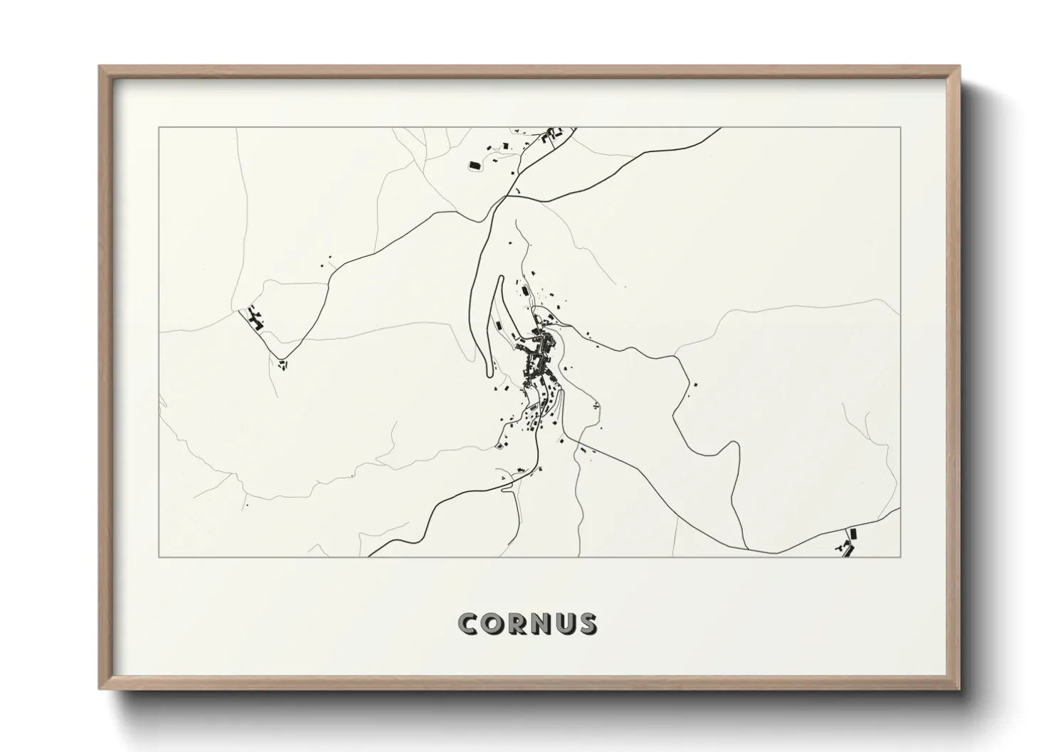 Une affiche de carte sur Cornus
