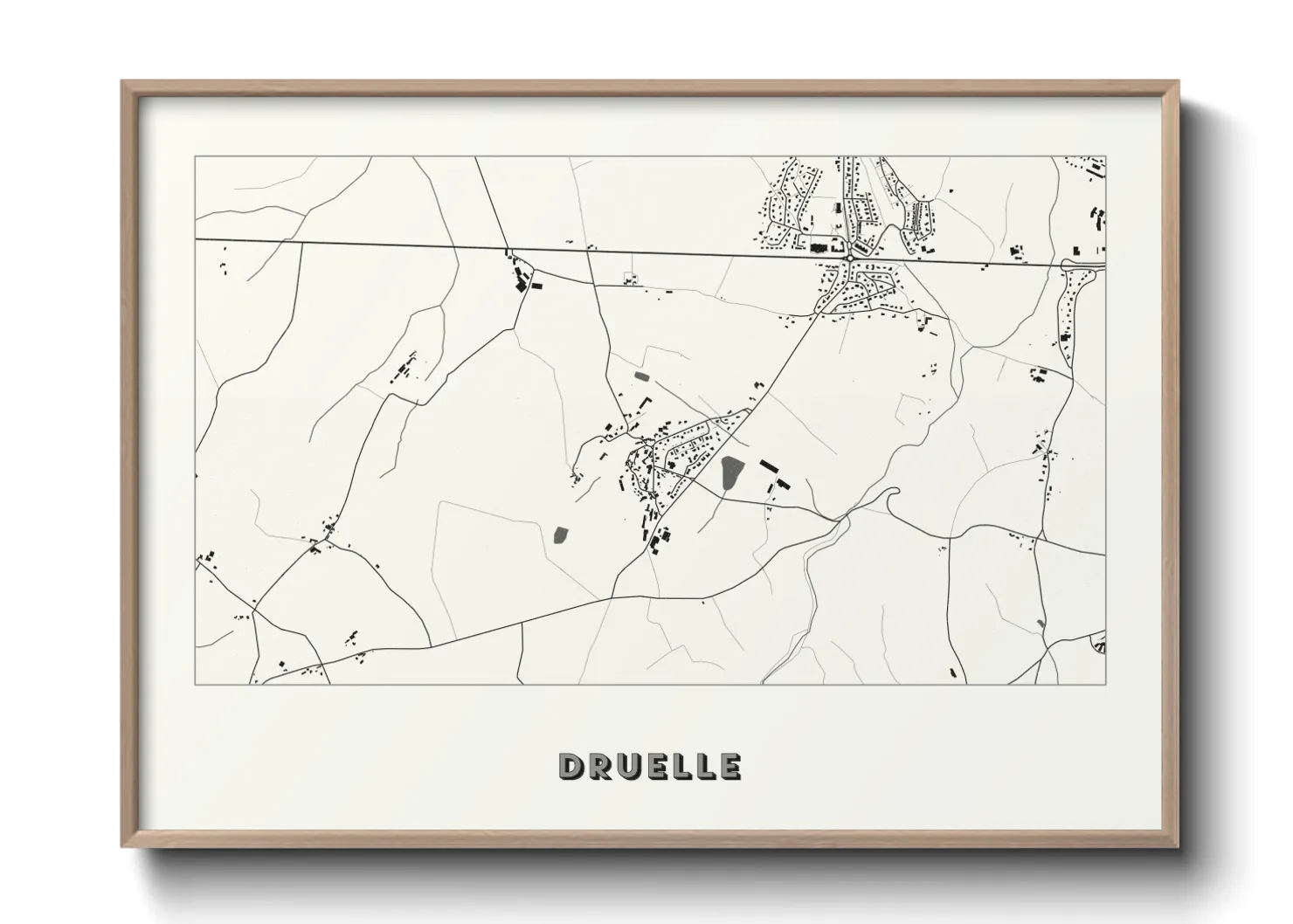 Une affiche de carte sur Druelle