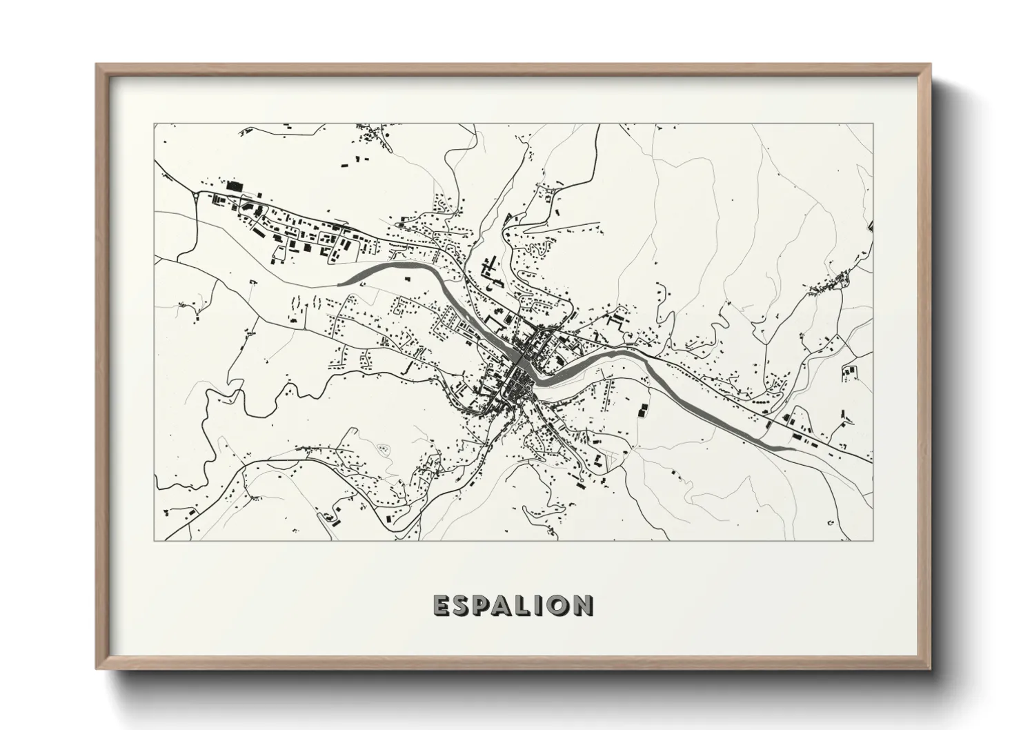 Une affiche de carte sur Espalion