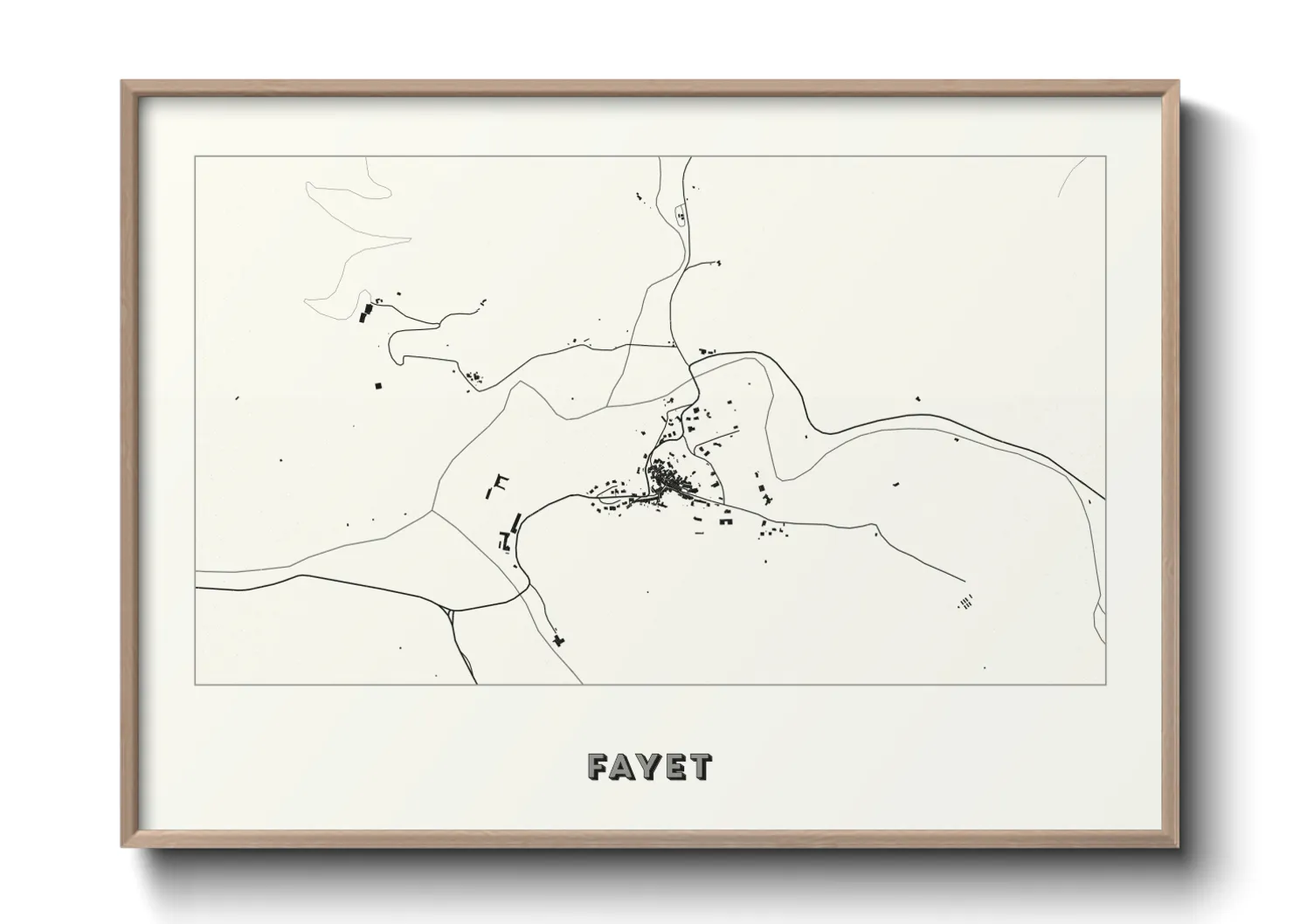 Une affiche de carte sur Fayet