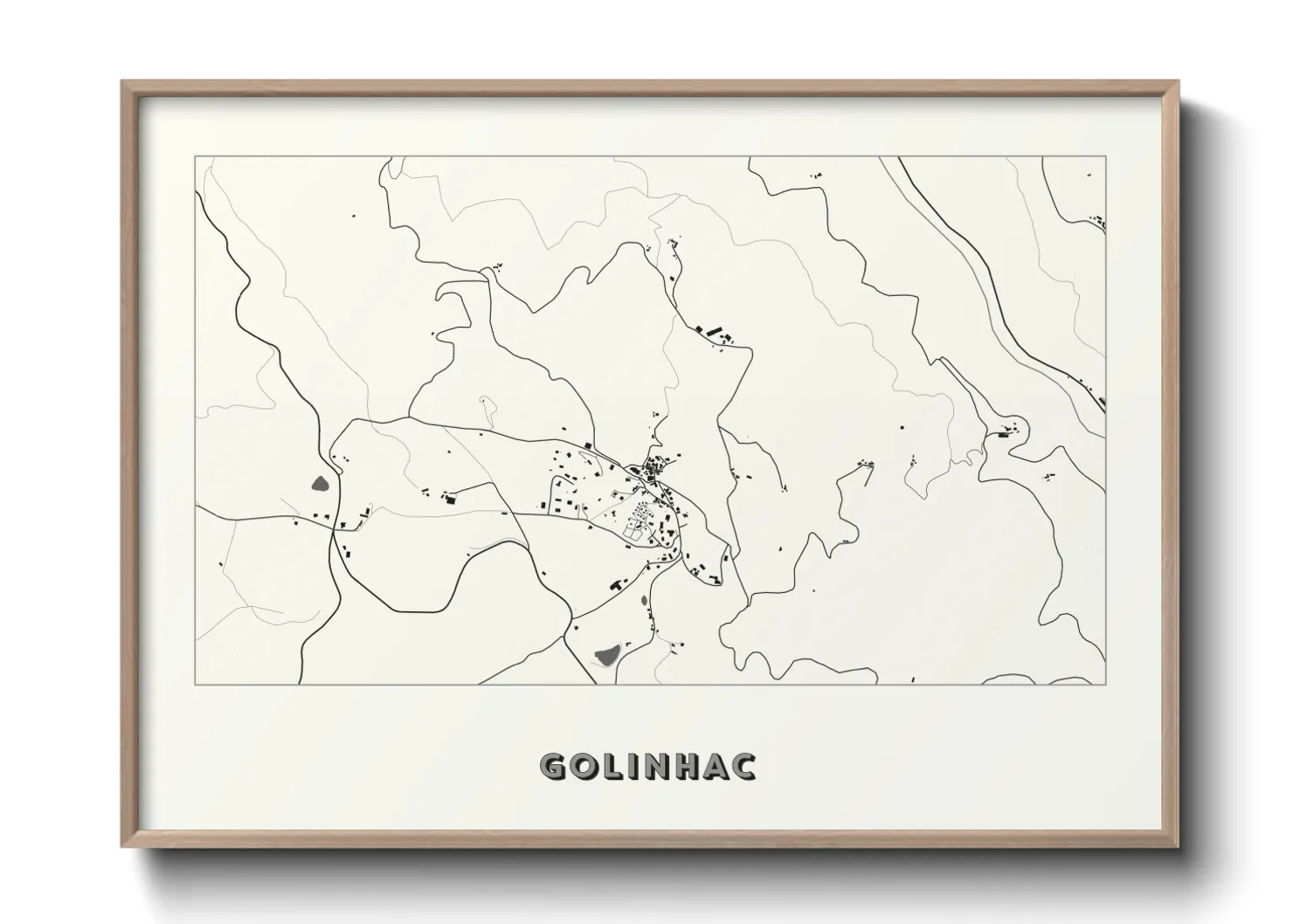Une affiche de carte sur Golinhac