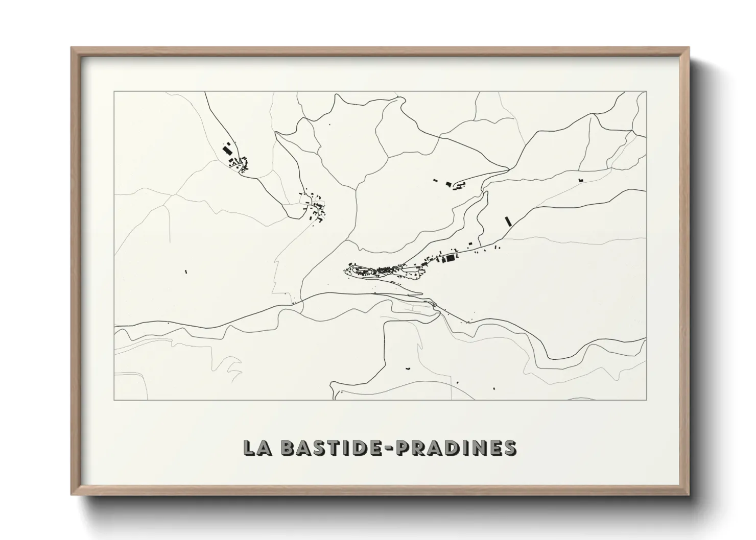 Une affiche de carte sur La Bastide-Pradines
