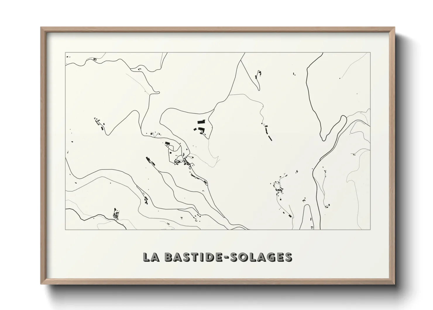 Une affiche de carte sur La Bastide-Solages