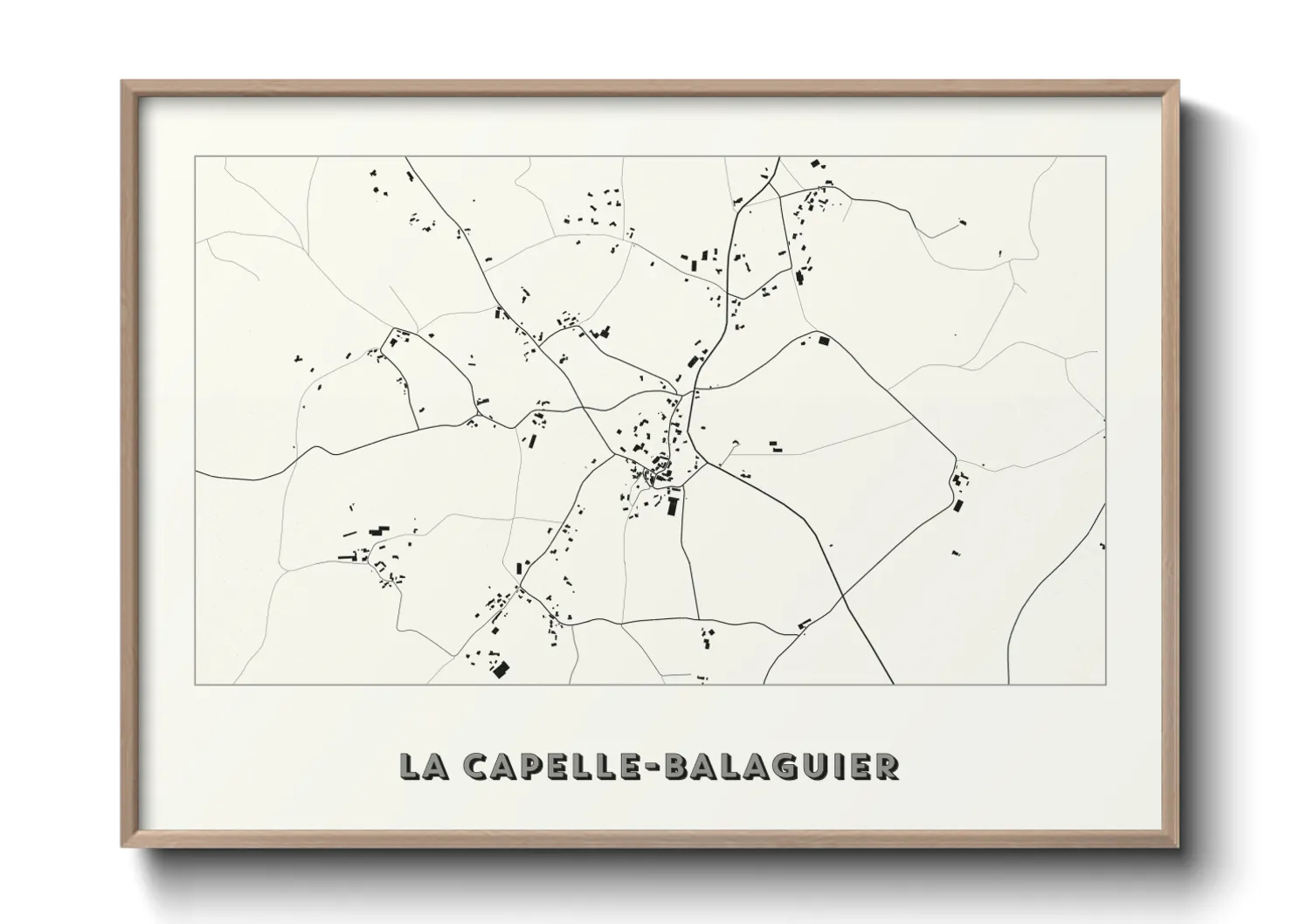 Une affiche de carte sur La Capelle-Balaguier