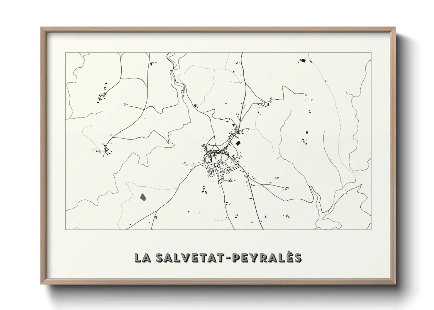 Une affiche de carte sur La Salvetat-Peyralès
