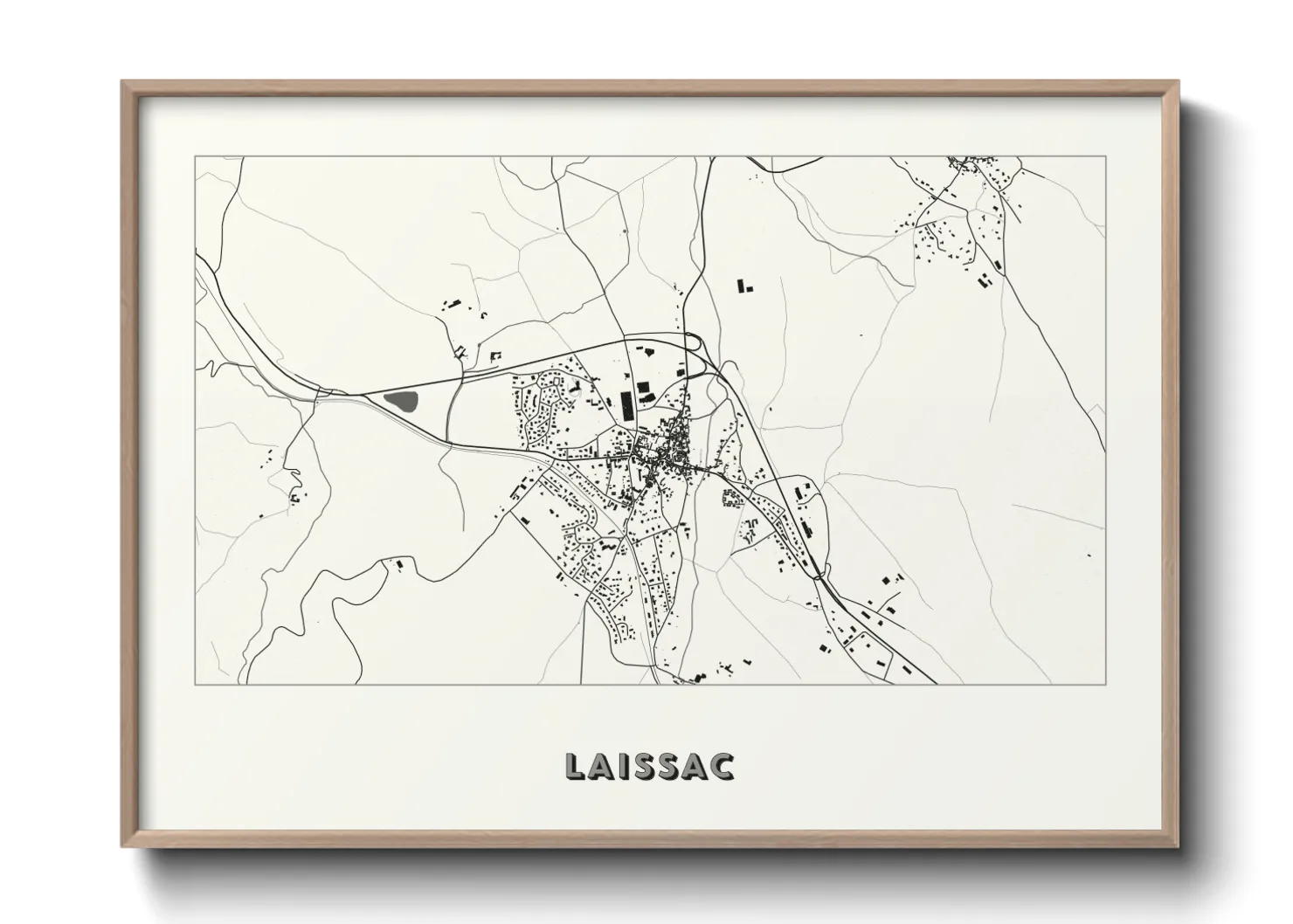 Une affiche de carte sur Laissac
