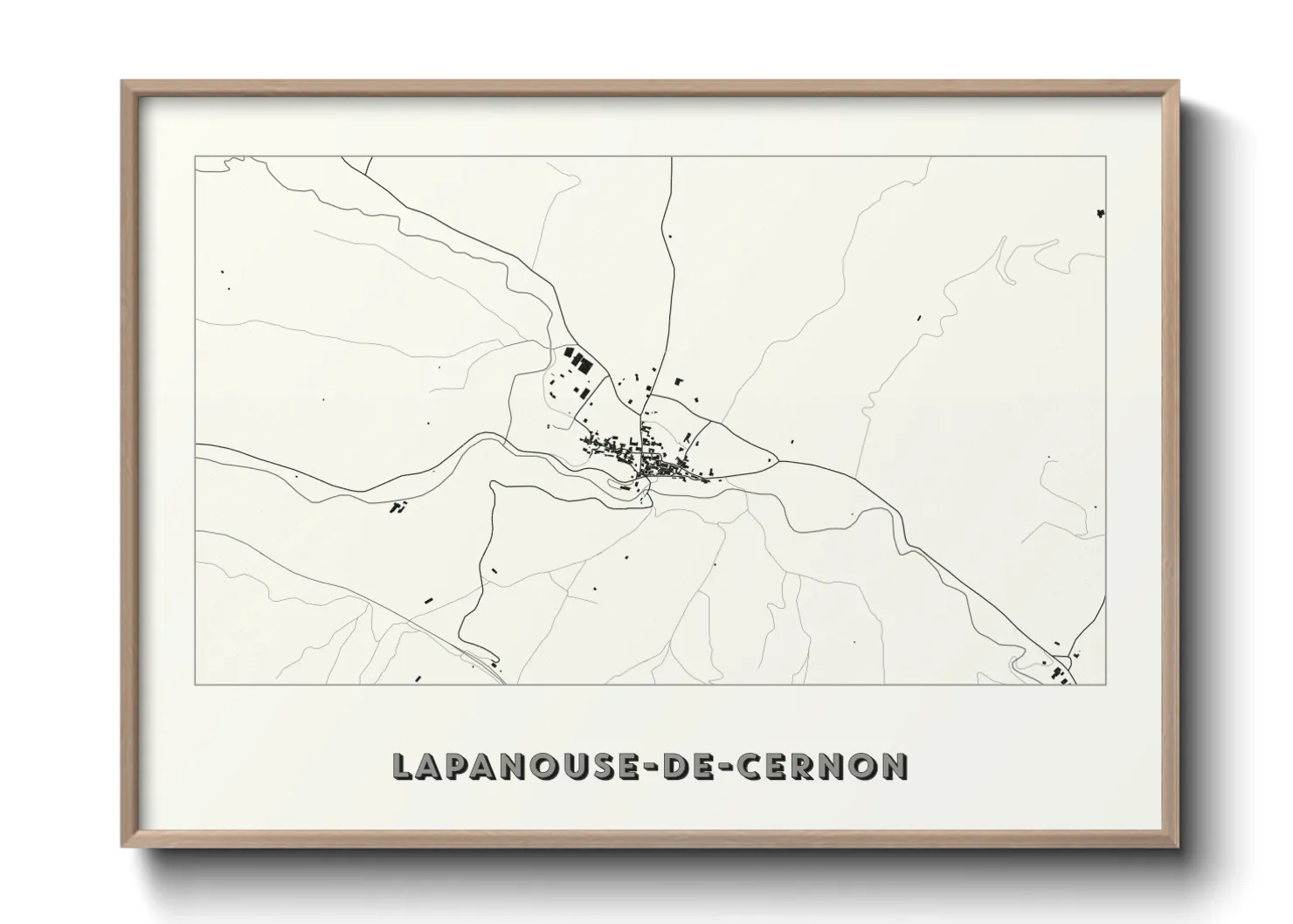 Une affiche de carte sur Lapanouse-de-Cernon