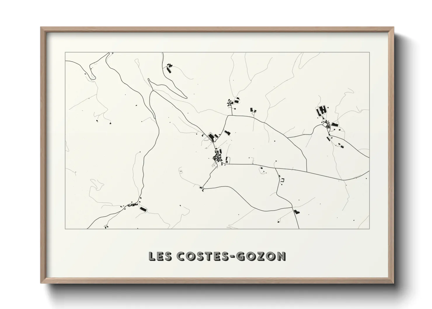 Une affiche de carte sur Les Costes-Gozon
