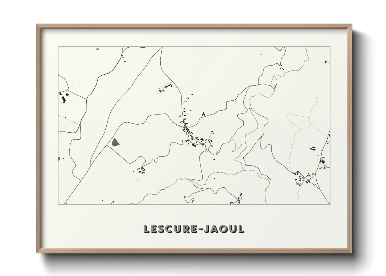 Une affiche de carte sur Lescure-Jaoul