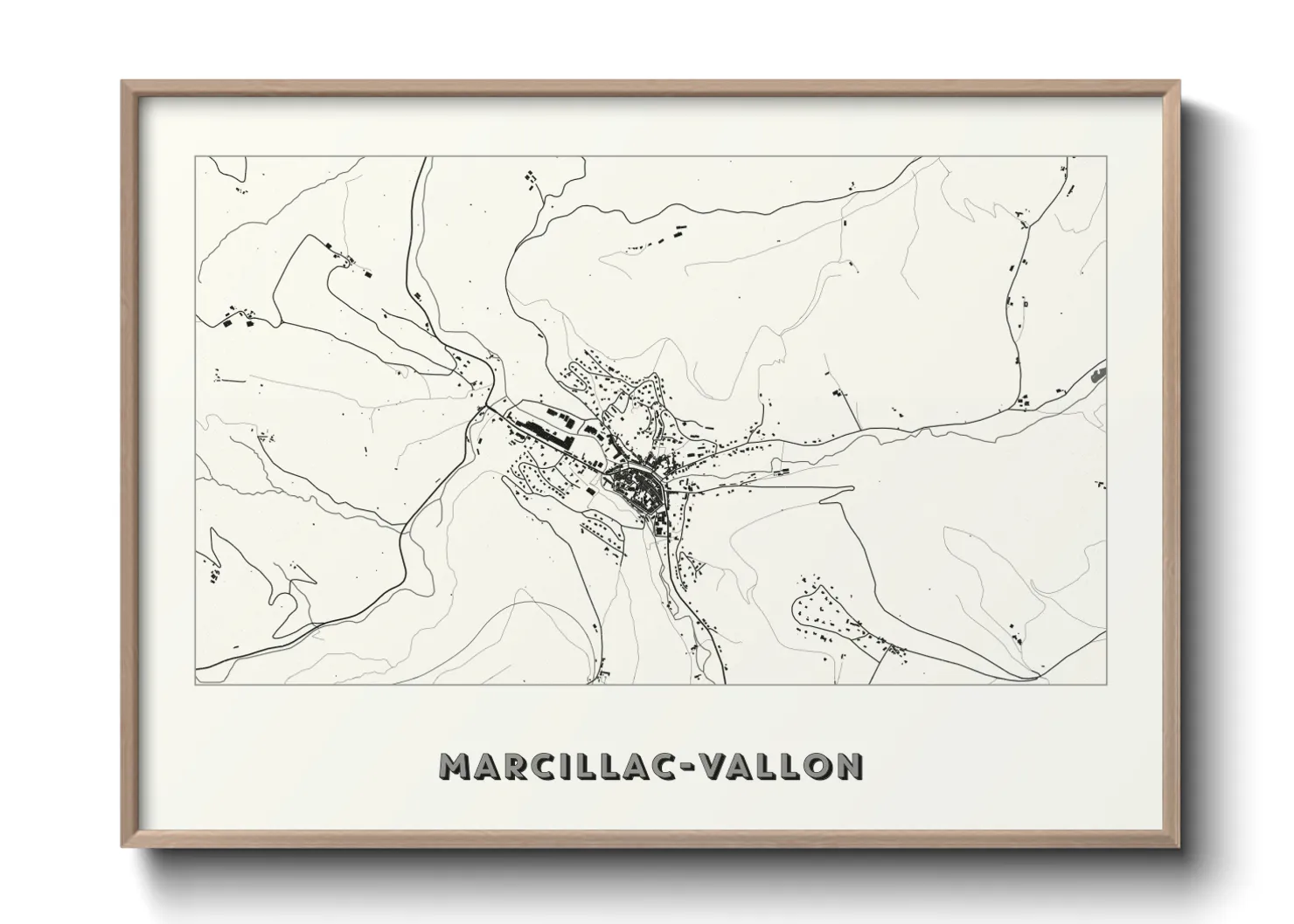 Une affiche de carte sur Marcillac-Vallon