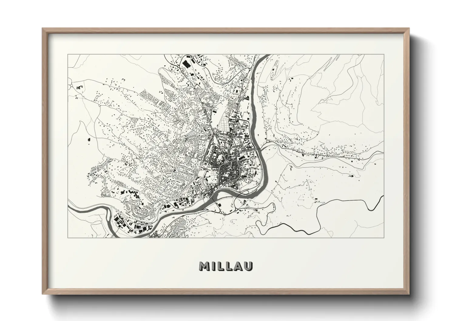 Une affiche de carte sur Millau