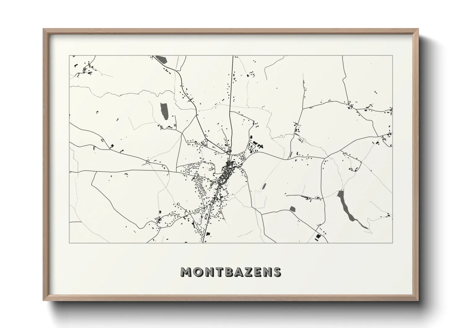 Une affiche de carte sur Montbazens