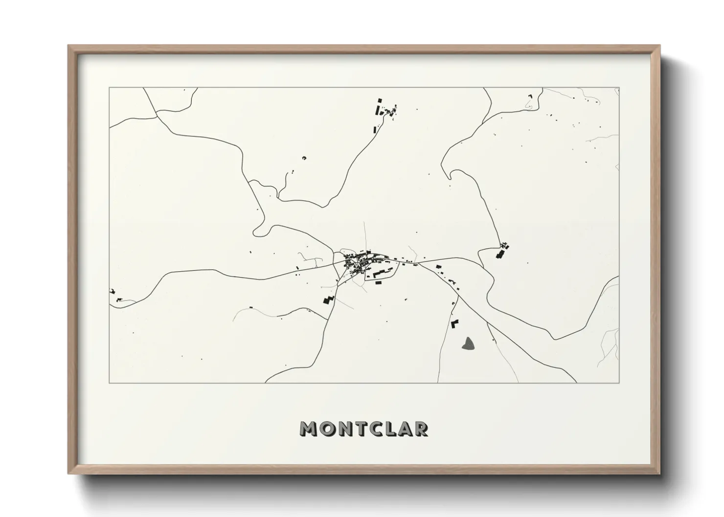 Une affiche de carte sur Montclar
