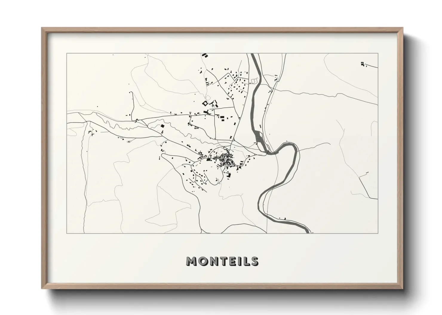 Une affiche de carte sur Monteils