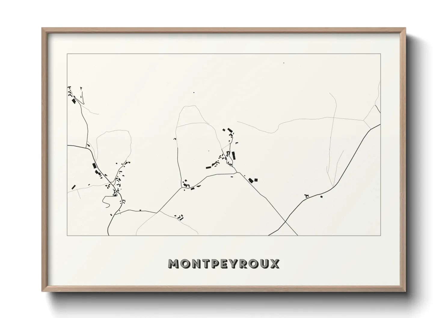 Une affiche de carte sur Montpeyroux