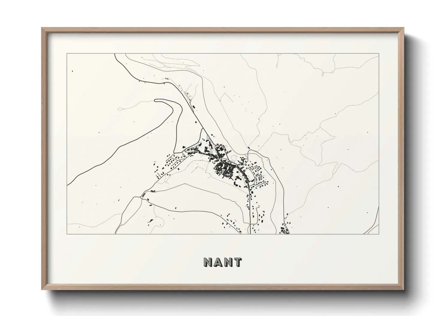 Une affiche de carte sur Nant