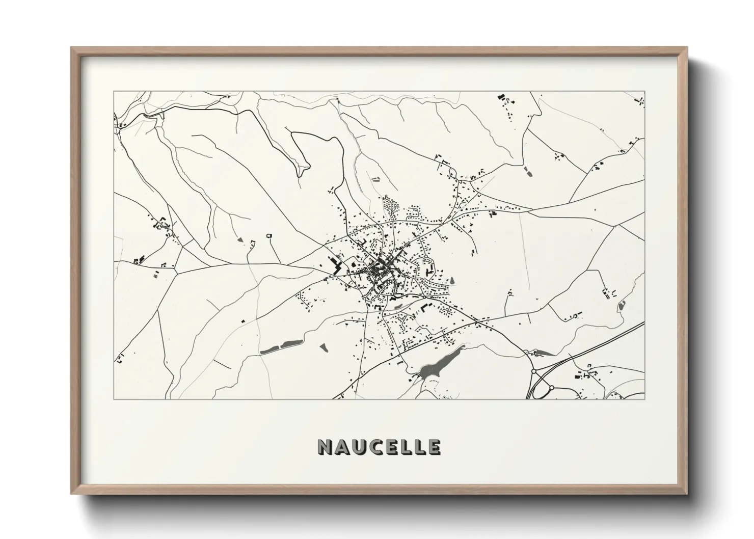 Une affiche de carte sur Naucelle