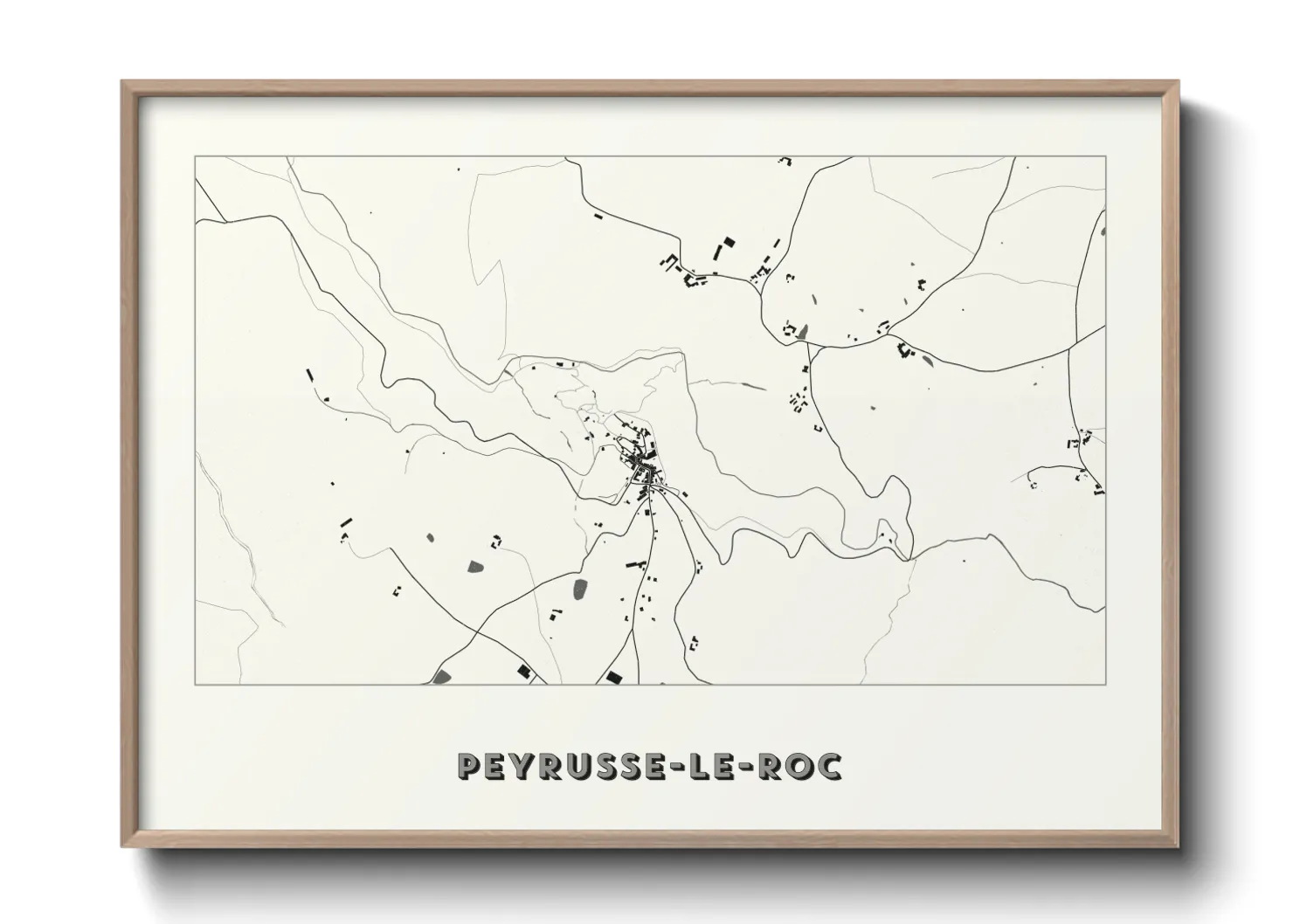 Une affiche de carte sur Peyrusse-le-Roc