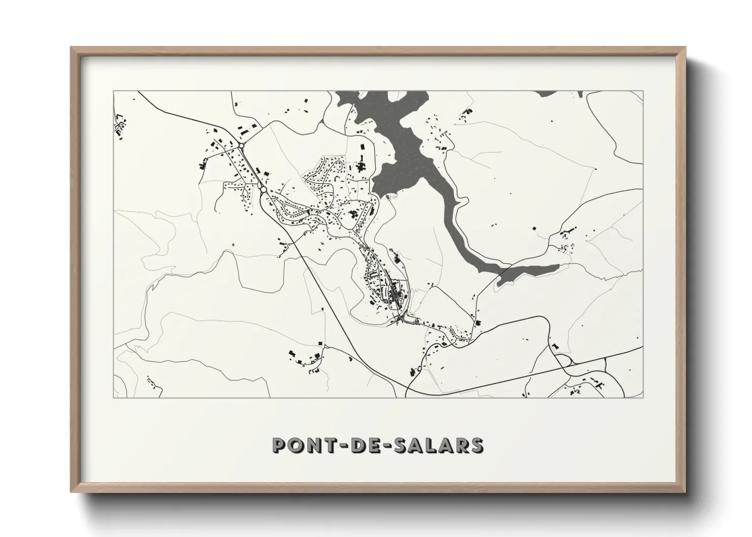 Une affiche de carte sur Pont-de-Salars