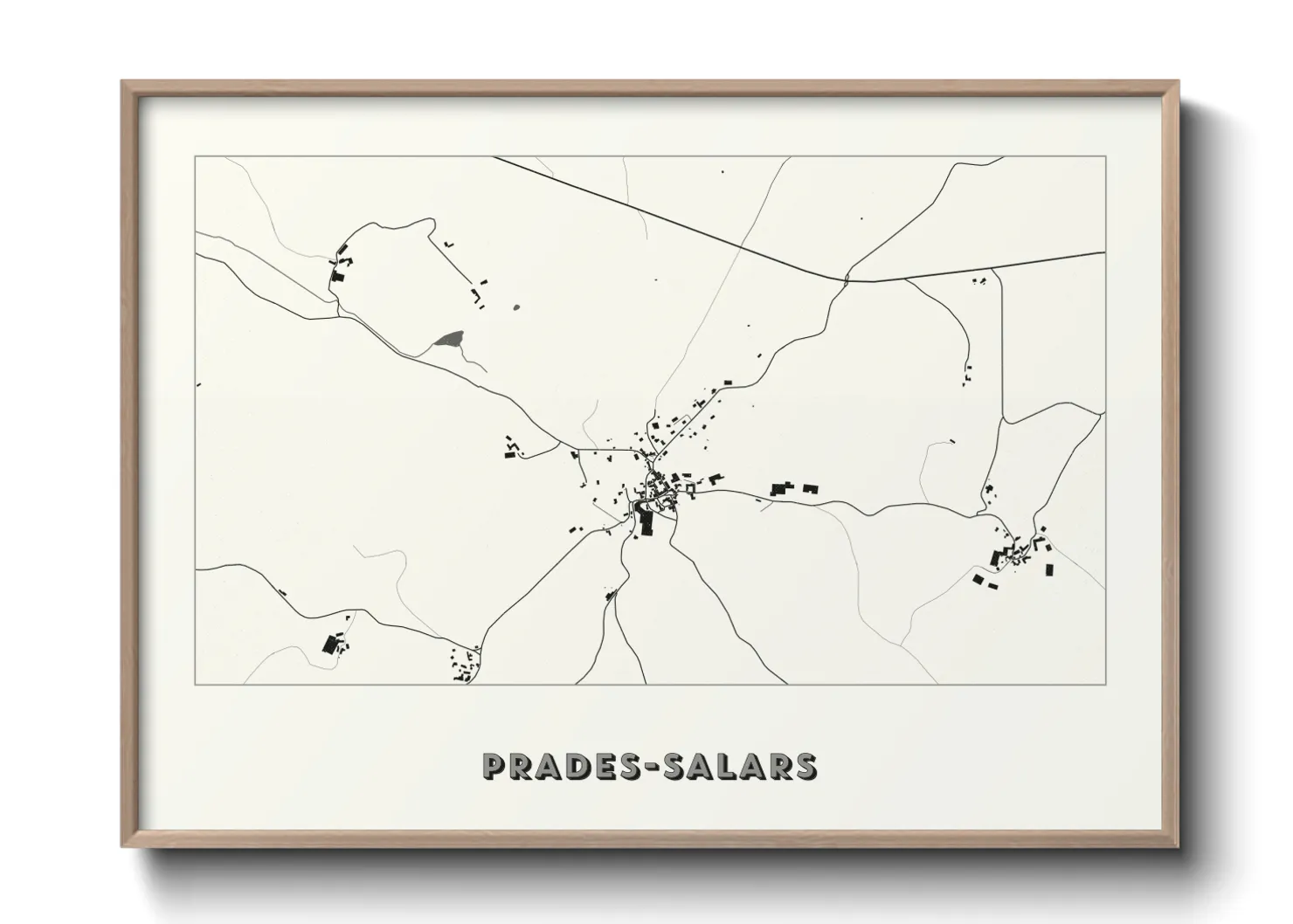 Une affiche de carte sur Prades-Salars