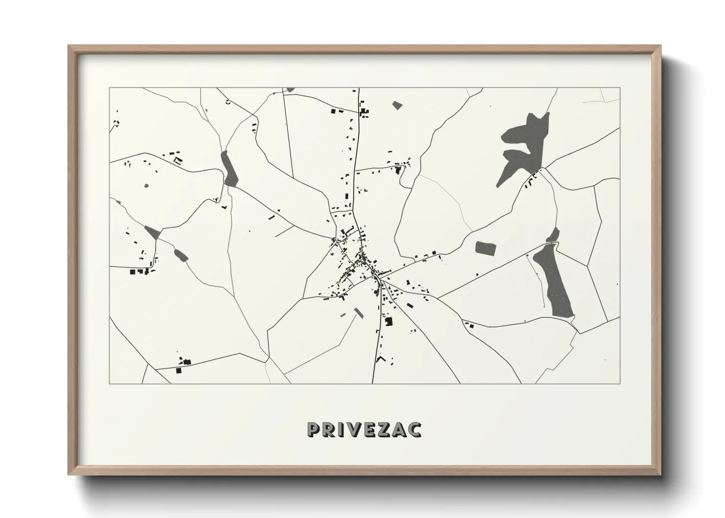 Une affiche de carte sur Privezac