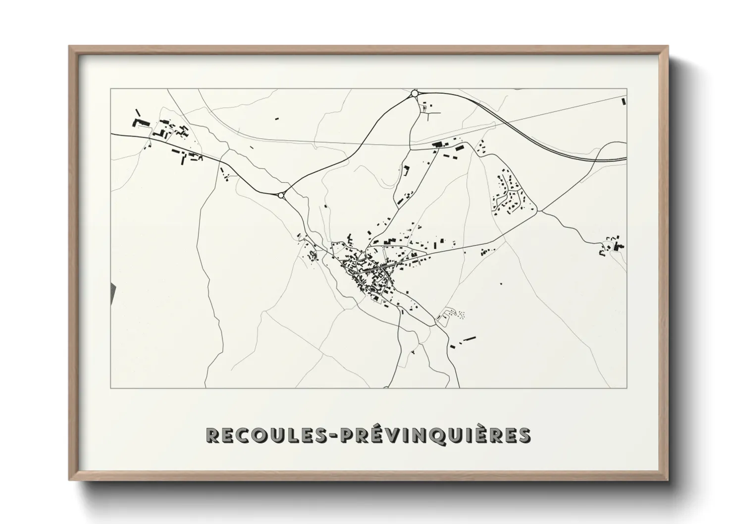 Une affiche de carte sur Recoules-Prévinquières