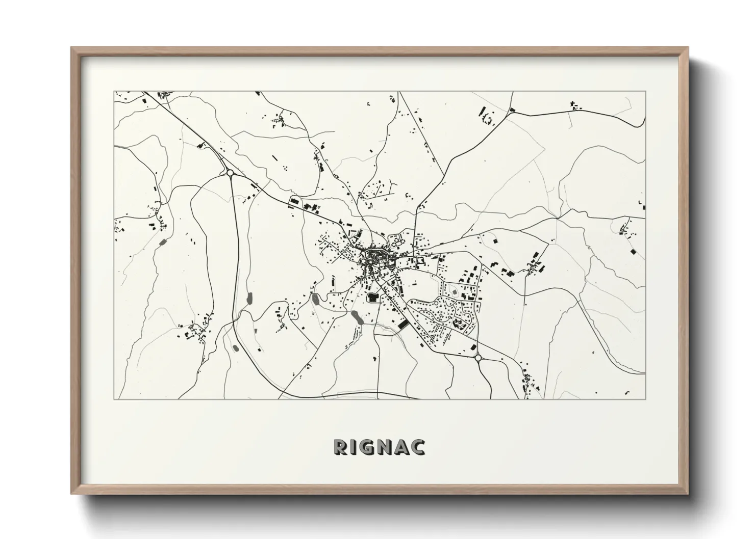 Une affiche de carte sur Rignac
