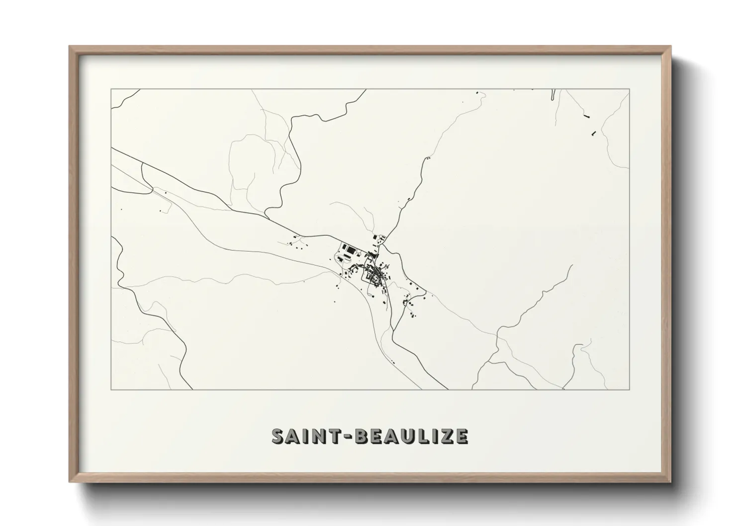 Une affiche de carte sur Saint-Beaulize