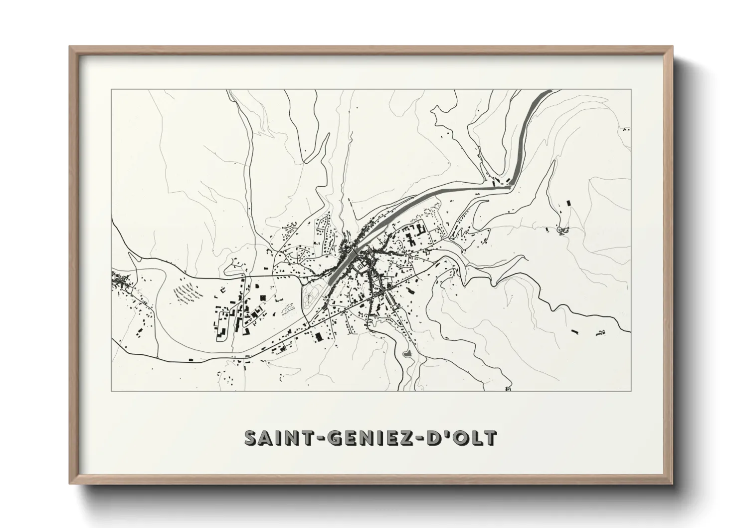 Une affiche de carte sur Saint-Geniez-d'Olt