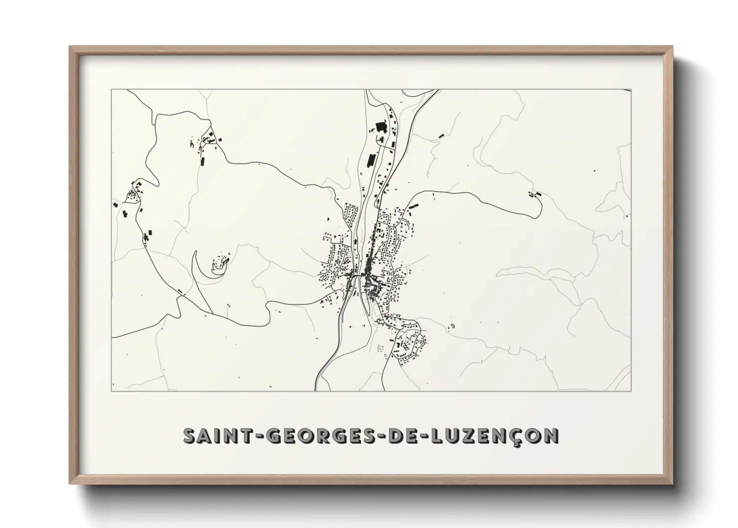 Une affiche de carte sur Saint-Georges-de-Luzençon