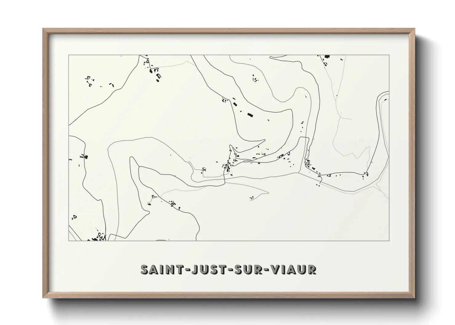 Une affiche de carte sur Saint-Just-sur-Viaur