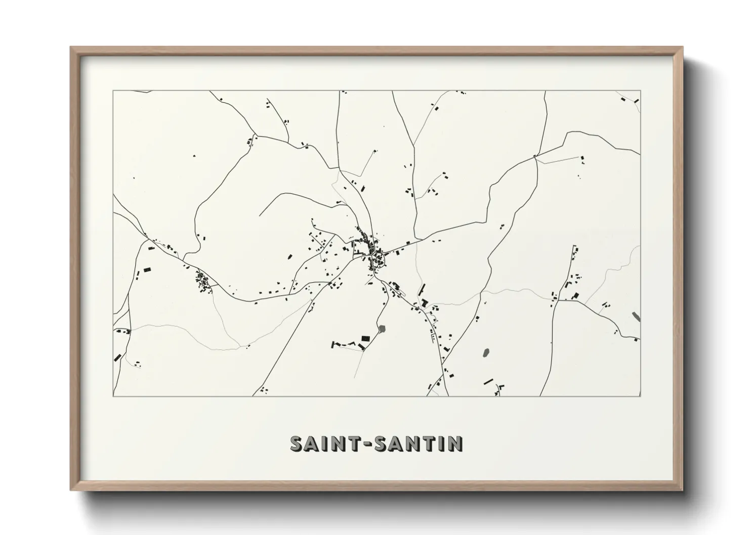 Une affiche de carte sur Saint-Santin