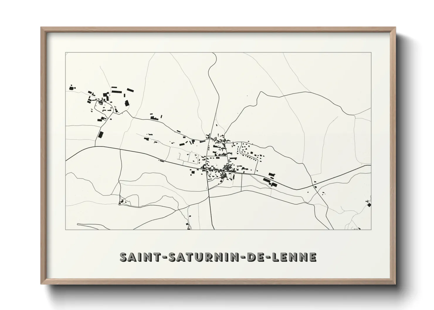 Une affiche de carte sur Saint-Saturnin-de-Lenne