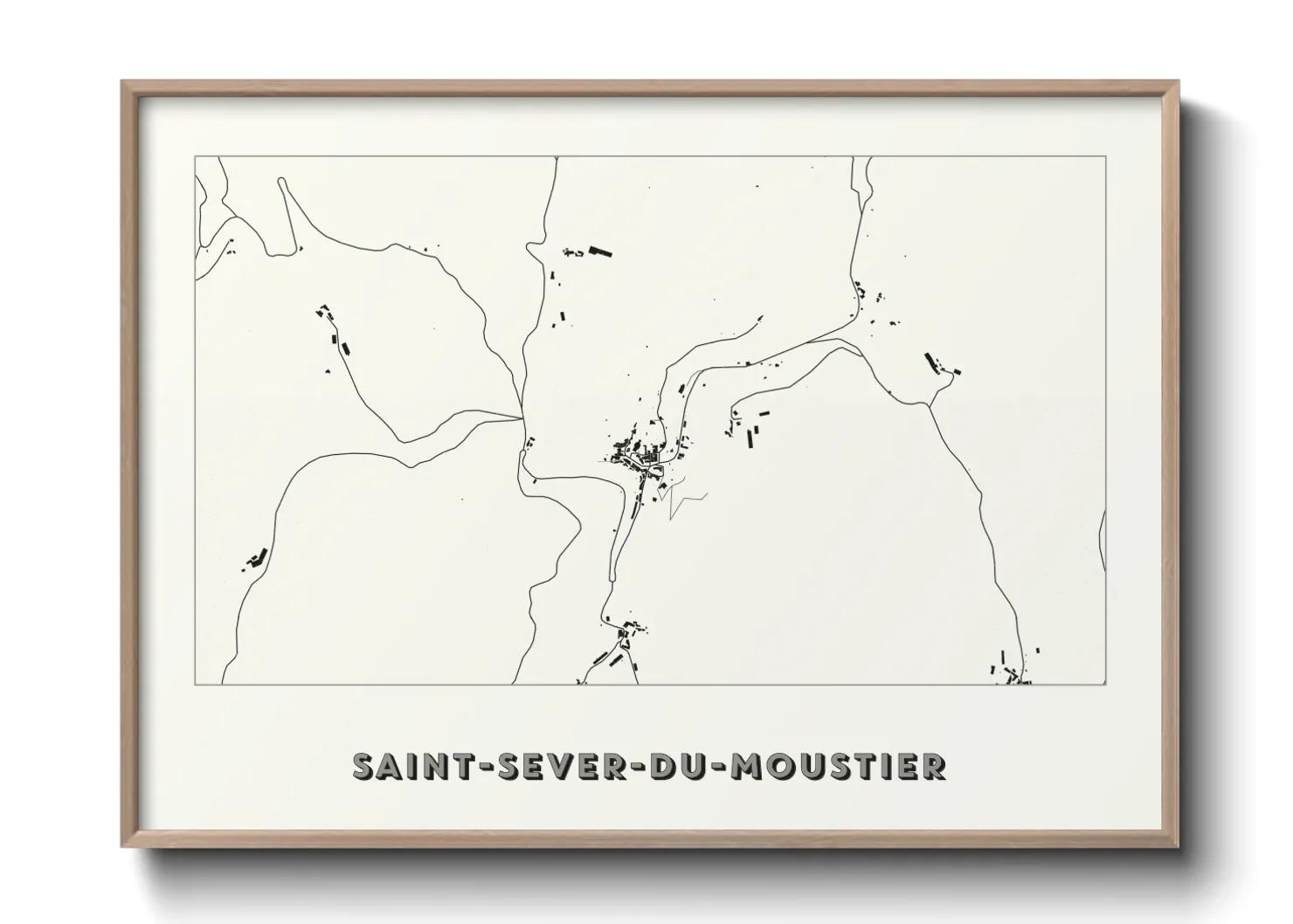 Une affiche de carte sur Saint-Sever-du-Moustier