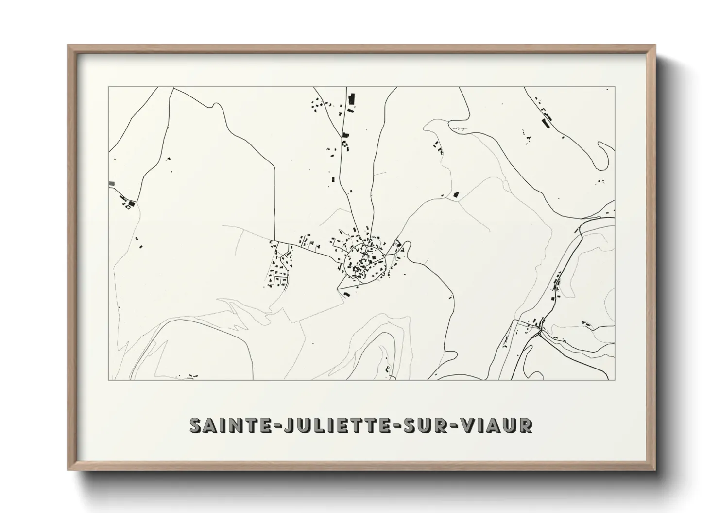 Une affiche de carte sur Sainte-Juliette-sur-Viaur