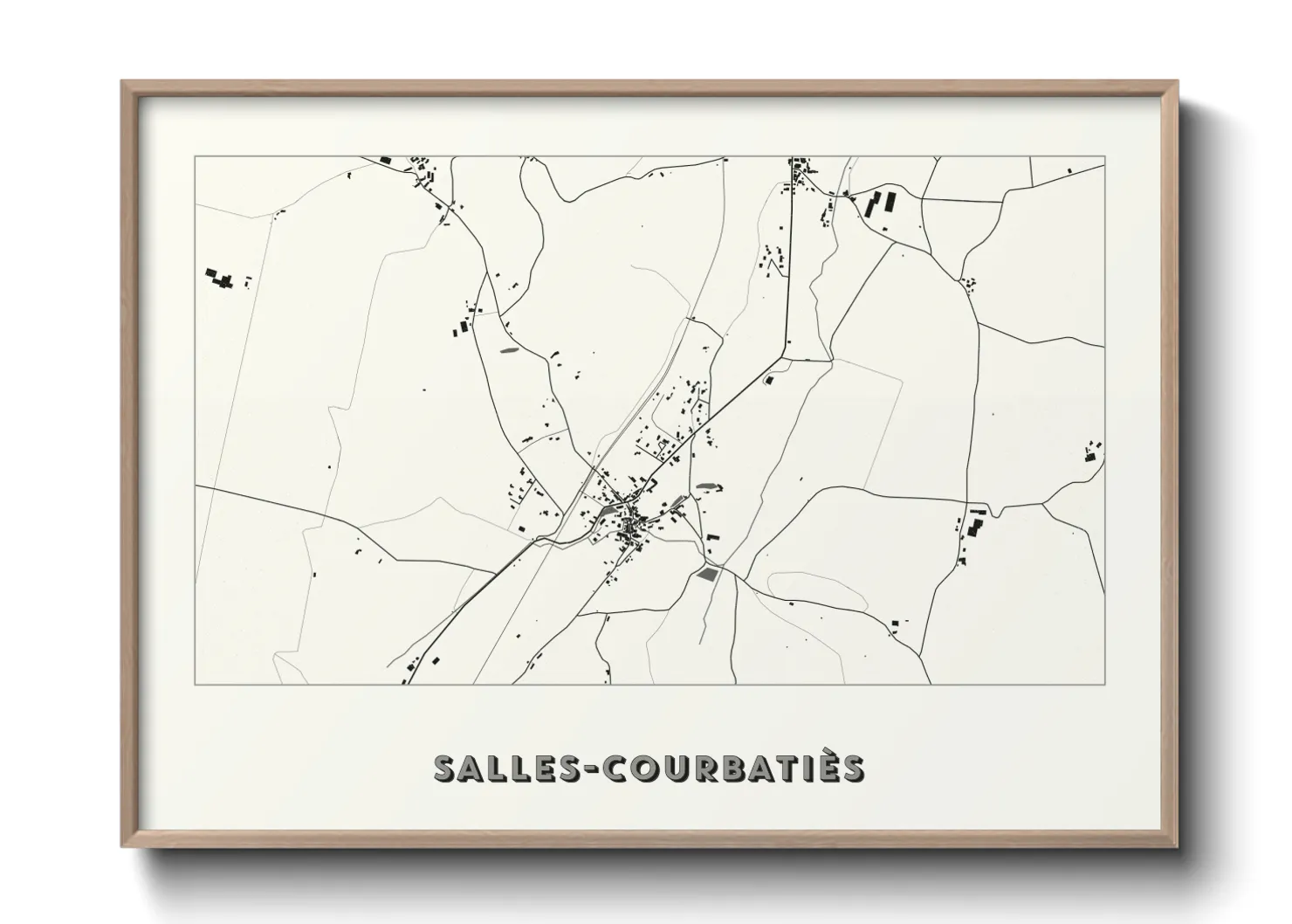 Une affiche de carte sur Salles-Courbatiès