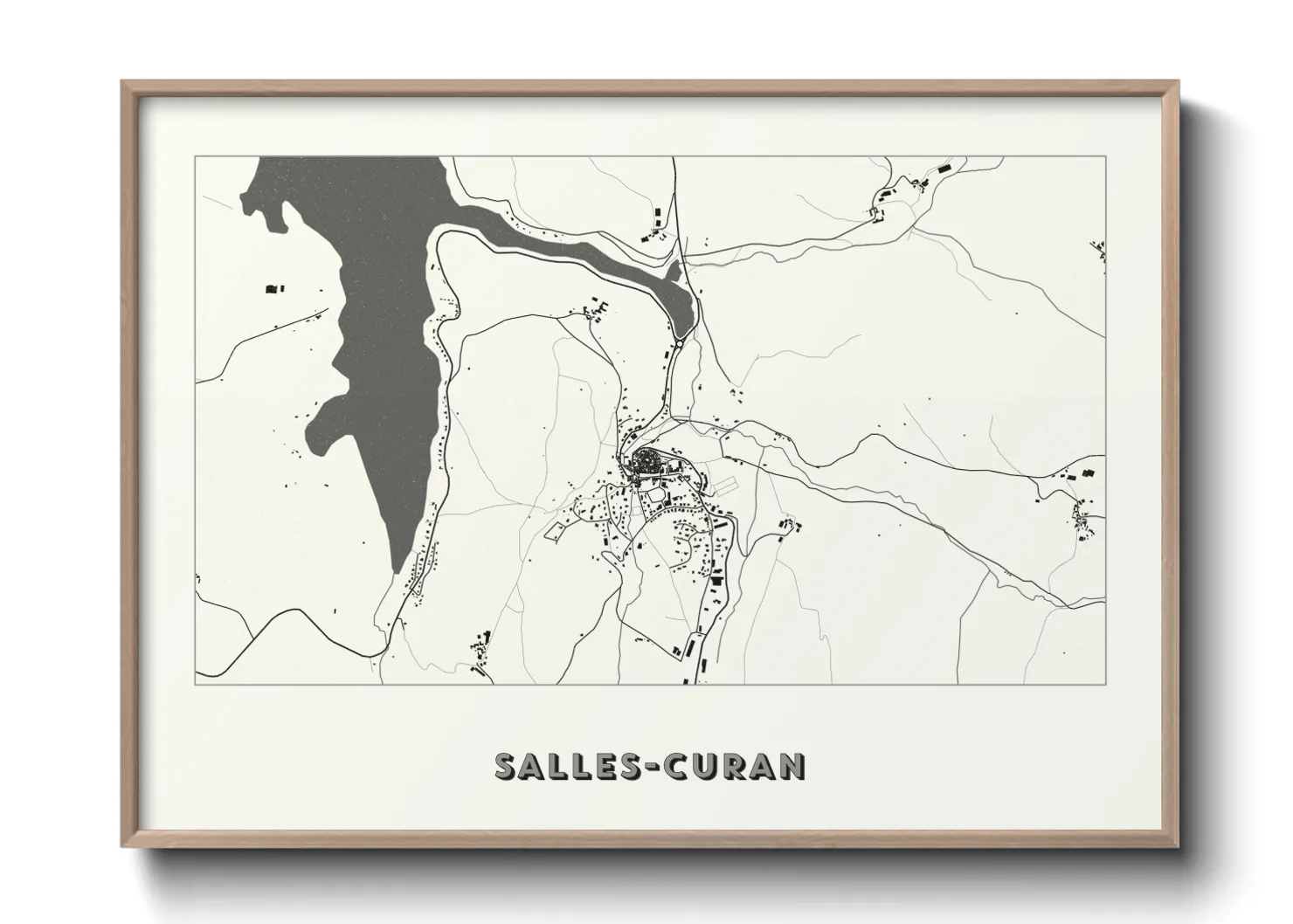 Une affiche de carte sur Salles-Curan