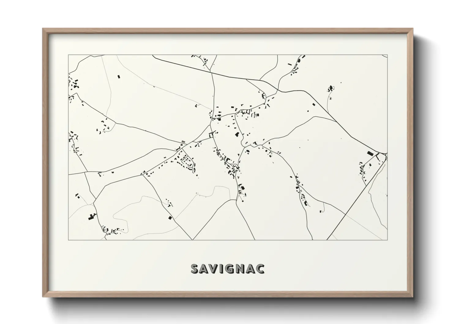 Une affiche de carte sur Savignac