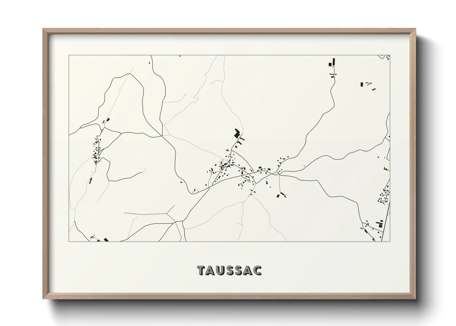 Une affiche de carte sur Taussac