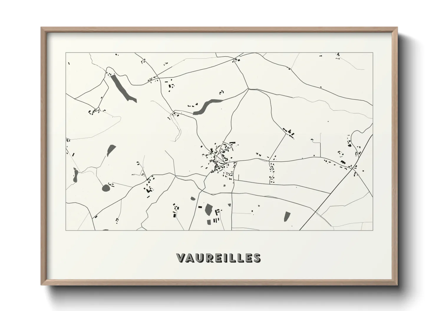Une affiche de carte sur Vaureilles