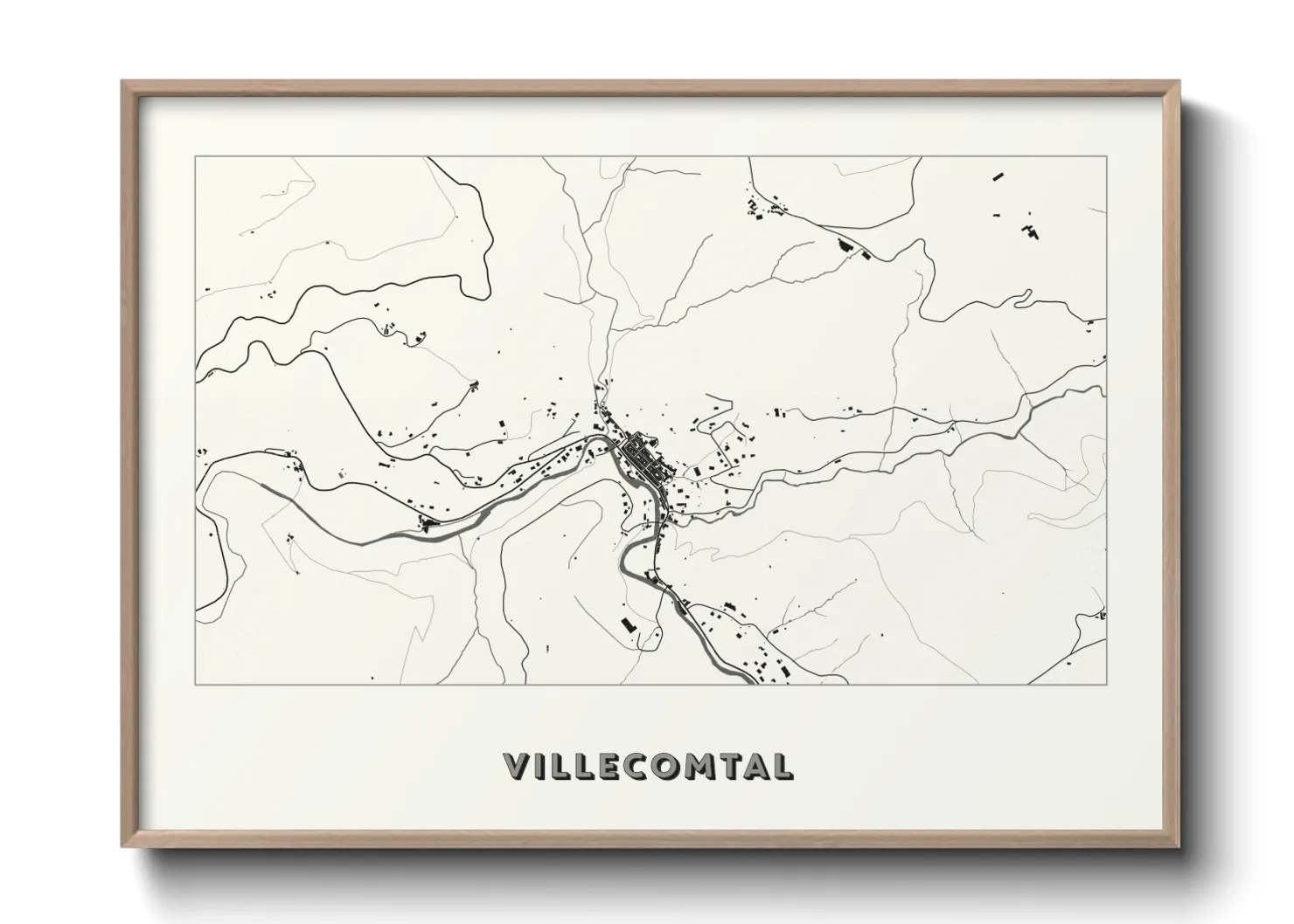 Une affiche de carte sur Villecomtal