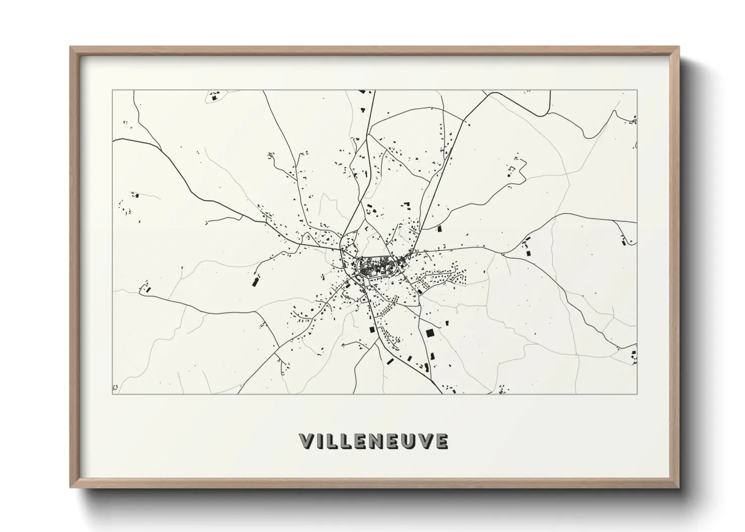 Une affiche de carte sur Villeneuve