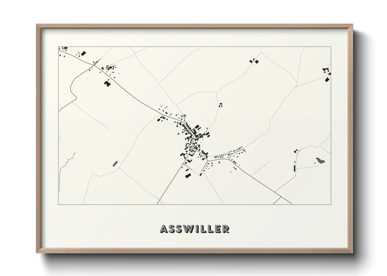 Une affiche de carte sur Asswiller
